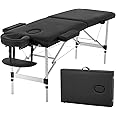 BestMassage Aluminium Massage Bed Portable Massage Table 24 inche Wide Lash Bed Heigh Adjustable 2 Folding Spa Table with Non-Woven Bag for Spa Footmassage Facial CareSpa Tattoo