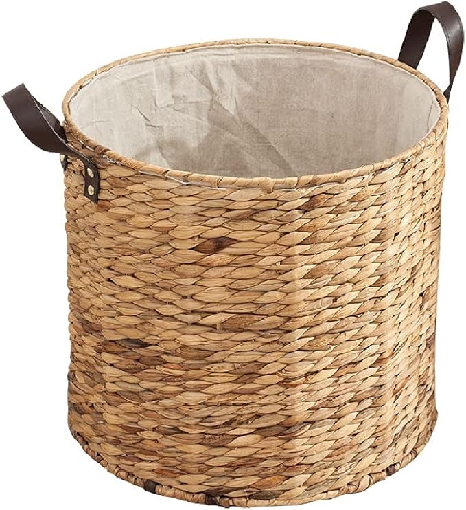 ECSWP Rattan Woven Clothes Basket Storage Basket Handmade Straw Clothes