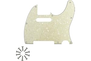 Phrilam 8 Holes Tele Pickguard for US/Mexico Made Fender Standard Telecaster Modern Style Electric Guitar,Aged Pearl 4ply