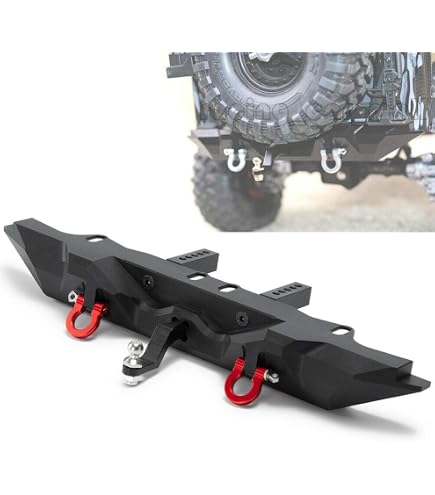 AMK Lot de 2 crochets de remorquage RC en aluminium à l'échelle 1/10 pour remorque RC Crawler Axial SCX10 Element Enduro Gen7 Gen8 TRX6 TRX4 (argent