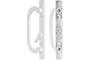 MaxxGeek Sliding Patio Door Handle Set with Zinc Diecast I/E Pulls Only, Offset Thumbturn, Fits 1-5/8" to 1-3/4" Door Thick, 