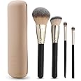 FERYES Large Travel Makeup Brush Holder with 4Pcs Makeup Brushes