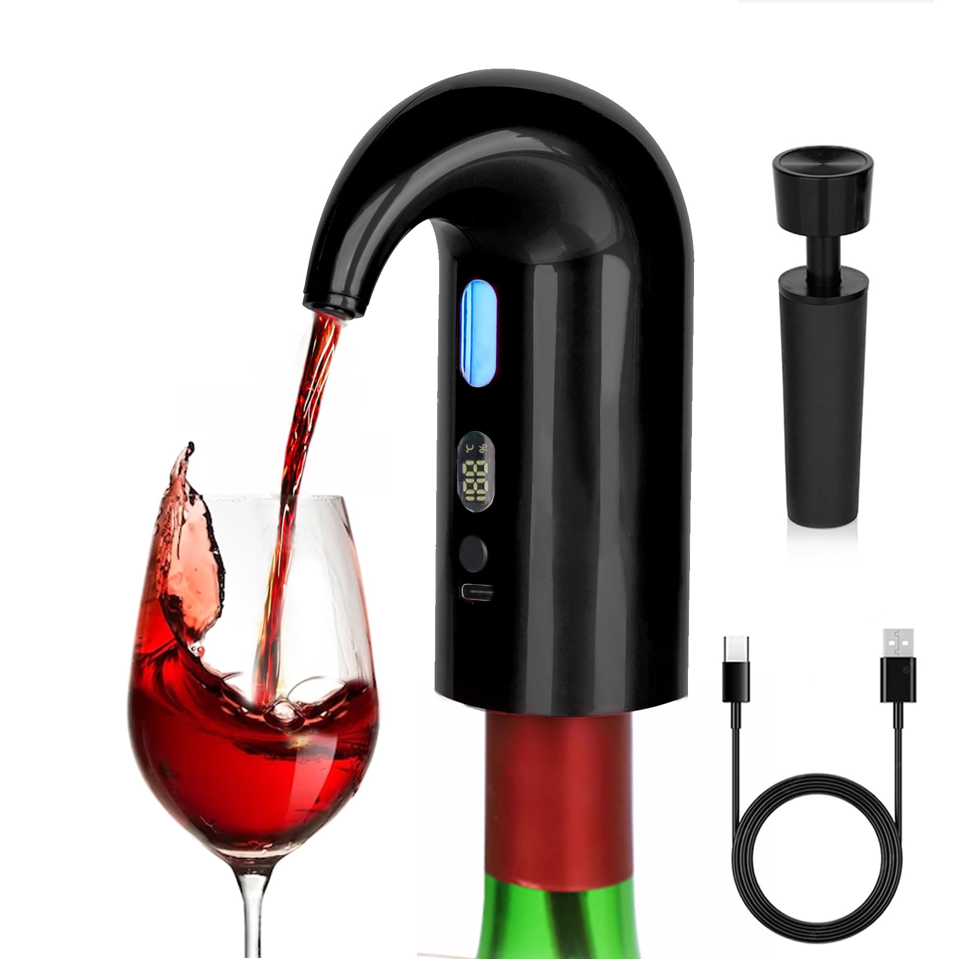 Upgraded versionElectric Wine Decanter Aerator Red Wine Aerator Quick Solid Oxidation Intelligent Automatic Wine Maker for Family Party Gift