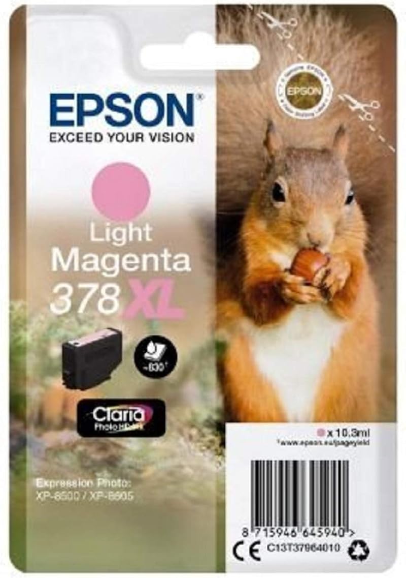 Epson 378XL Light Magenta High Yield Ink Cartridge Genuine Claria Photo HD
