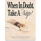 WIUHIO Preppy Feminine Canvas Wall Art When In Doubt Take A Nap Quotes Poster Vintage Cozy Minimalist Prints Teen Girl Bedroom Living Room Wall Decor 12X16 inch Unframed