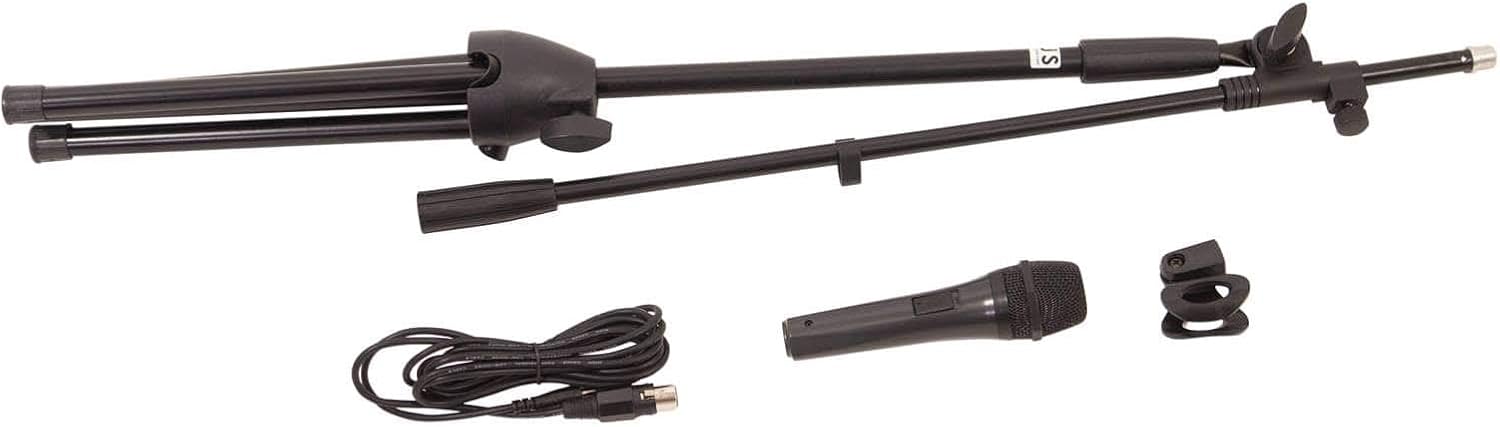 New Jersey Sound Corp Complete Dynamic Microphone & Boom Arm Stand Kit, Black