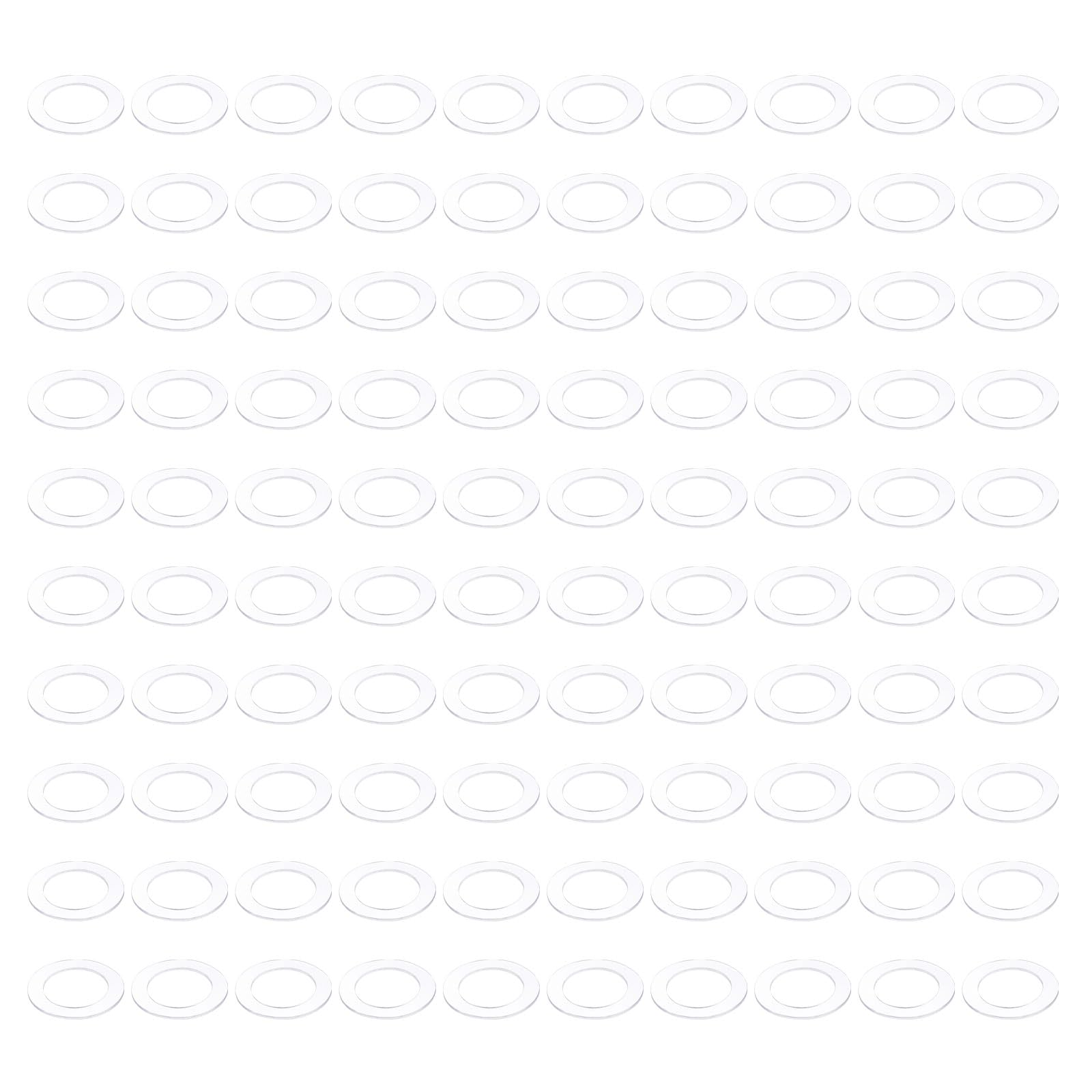 PATIKIL Nylon Flat Washers 18mm ID, 27mm OD, 1mm Thick M18 Metric Plastic Flexibility Gaskets Round Spacers-Applications for Faucet Valve Water Pipe Hose-[Qty 200 Clear]
