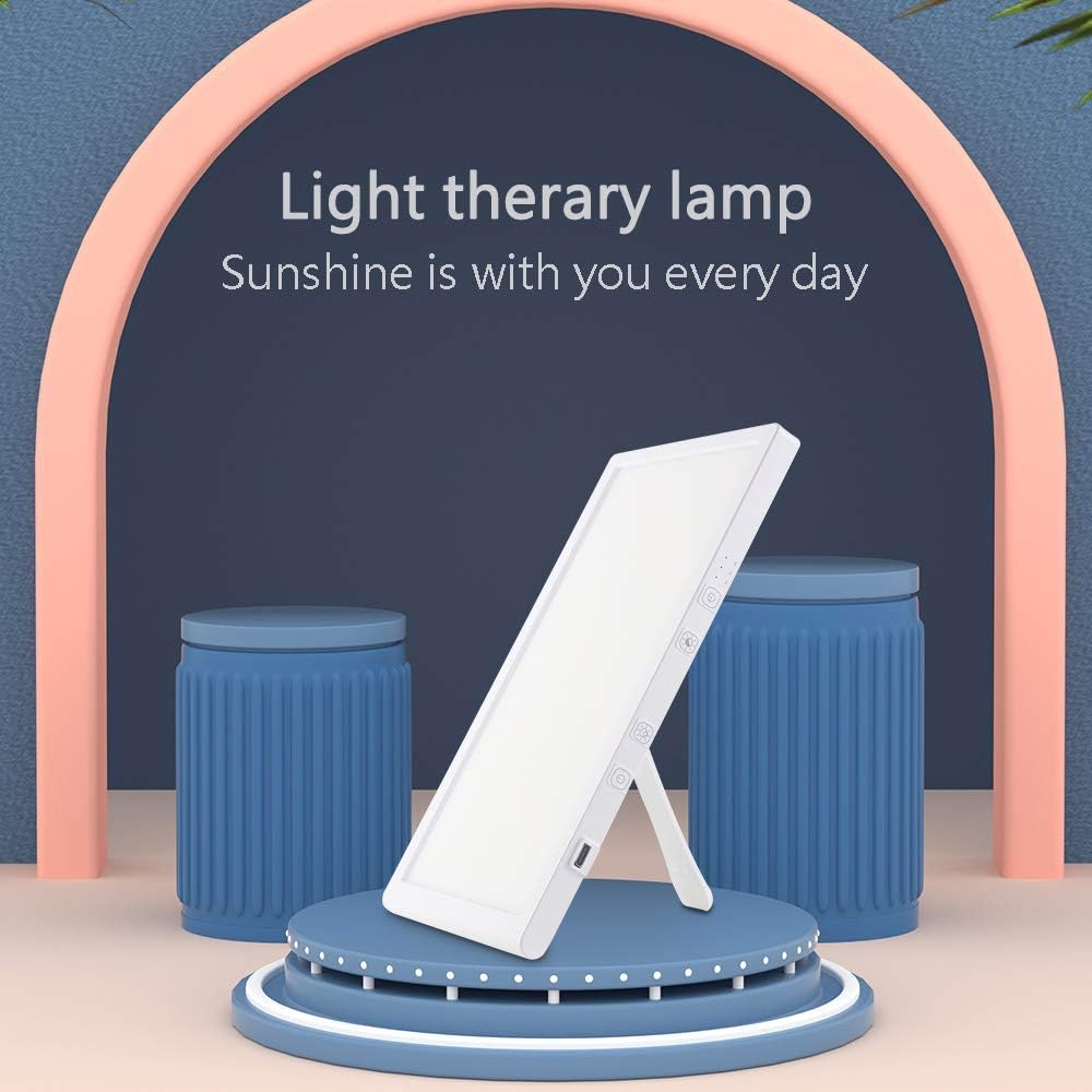 Light Therapy Lamp, UV-Free 10000 Lux LED Sunlight Therapy Light, Adjustable Brightness Levels, Touch Control, 3 Timer Settings with 3 Color Temperature for Mood-Boosting Light: Health & Personal Care