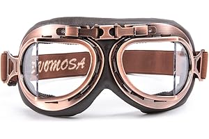 evomosa Motorcycle Goggles Vintage Pilot Style Cruiser Scooter Goggle Outdoor Sand Goggles Bike Racer Cruiser Touring Eyewear for Half Helmet