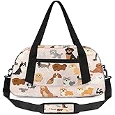 Dog Duffle Bag for Girls, Cute Kids Overnight Bags Pink Girls Dance Bag Lightweight Water Resistant Foldable Dog Paws Sports Gym Bag Weekender Overnight Sleepover Carry On Travel Bag