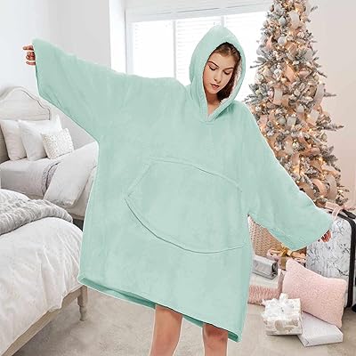 Buy Blanket Hoodie Oversized Wearable Sweatshirt Blankets Of Soft Sherpa Plush For Adults Women Men Cozy Warm Giant Hooded Snuggle Sweater With Front Pocket Light Teal Online In Turkey B08pv5sz2n