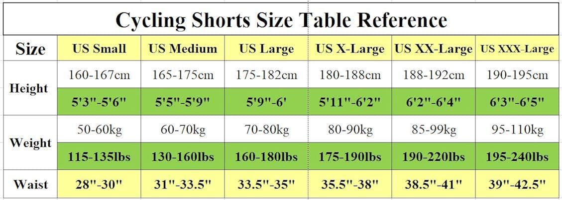 sponeed Men's Cycling Shorts Padded Bicycle Riding Pants Bike Biking Clothes Cycle Wear Tights: Clothing