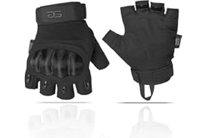 Glove Station- Fingerless Knuckle Tactical Gloves for Men - Motorcycle Gloves for Tactical Shooting, Airsoft, Hunting, Police Work and Hiking