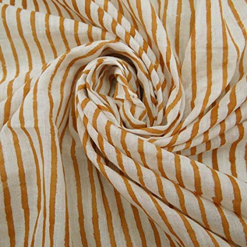 Handicraftpinkcity c100% Cotton Hand Block Print Fabric Indian Dressmaking Cotton Dabu Print Fabric 5 Yards Jaipuri Printed Running Fabric Strip Print