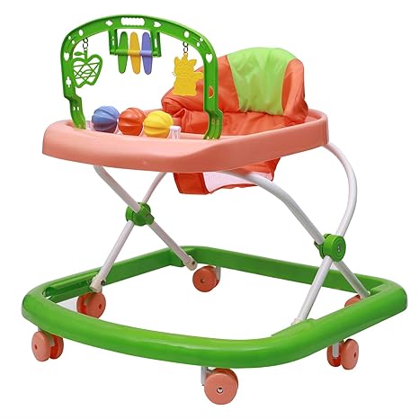 Love Baby Walker with Light, Rattles, Play Tray and Hanging Toys (Green)