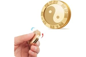 POVEYAN Metal Fidget Slider Coin Toys, Metal Lucky Coin Tai Chi Spinner Slider EDC Toys for Adults, Magnetic Fidget Desk Toys,Clicker HapticToys, Every Dog Has His Day Bring Money Make a Fortune