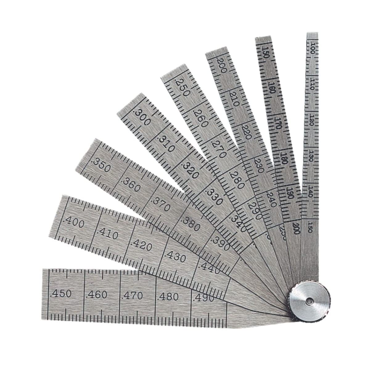Starrett 269A Taper Gage, .100-.500" Range, 2-1/2" Length, 8 Leaves