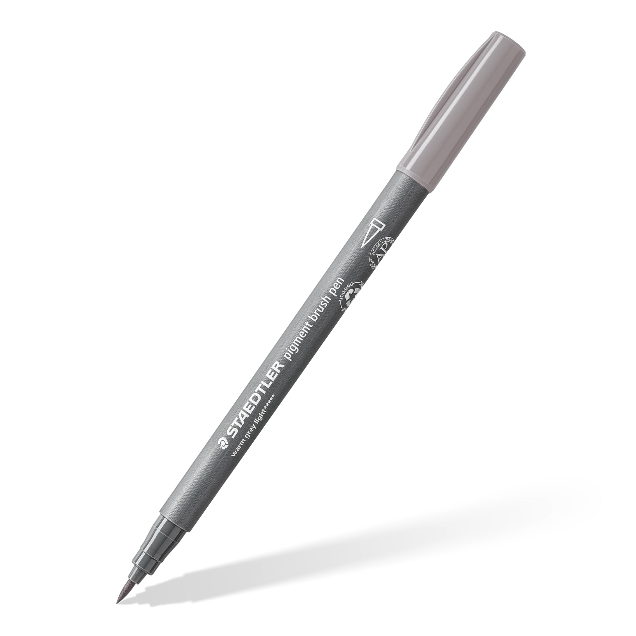 STAEDTLER 371-840 Pigment Arts Brush Pen - Warm Grey Light (Box of 10)