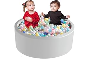 Aunekiv 47.2" x 15.7" Foam Ball Pit for Toddlers, Baby Round Balls Pool for Babies 1-3, Kids Play Ball Pits Ideal Gift for Boys and Girls, Balls Not Included, Grey