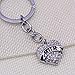 Mother's Day Gifts for Mom Keychain Engraved Clear Crystal Pave Heart Pendant Keyring