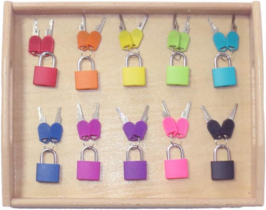 Montessori Wooden Tray Locks Set Children Kids Preschool Educational Sensory Toys Intellectual Puzzle Toy Materials for Baby Boys Girls