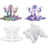 2 Pack Animal Silicone Molds, Frog Resin Molds with Realistic Shapes, 3D Lifelike Silicone Molds for Resin Casting, DIY Crafts Halloween Home Wall Desktop Decor(Frog)