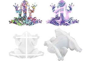 KLFOHO 2 Pack Animal Silicone Molds, Frog Resin Molds with Realistic Frog Shapes, 3D Lifelike Silicone Molds for Resin Casting, DIY Crafts Halloween Home Wall Desktop Decor