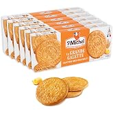 St Michel Grandes Galettes Butter Cookies Biscuits with Sea Salt 5.29oz, Pack of 6, Made in France, Non-GMO Pure Butter Cookies