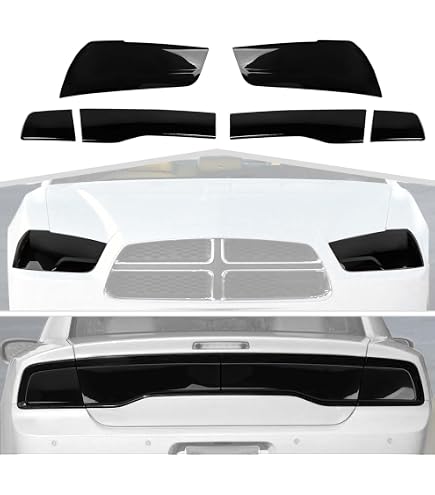 2014 Dodge Charger Tail Lights Smoked Tail Light Covers For 2011-2014 Dodge Charger - ABS Trim (4-Piece Set) 2012 Dodge Charger Accessories