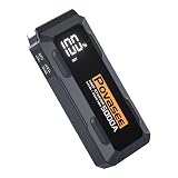 5000A Jump Starter | Povasee A40 Car Battery Jump Starter, 12V Portable Power Pack for All Gas & 10L Diesel Engines, with 3" LCD Display, Dual USB Output & Multi-Mode LED Light