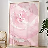 ANTIANLIDO Blush Flower Wall Art Abstract Flower Watercolor Prints Pink Rose Light Pink Floral Poster Blush Floral Painting Aesthetic Plant Pictures Artwork for Living Room 16x24inch No Frame
