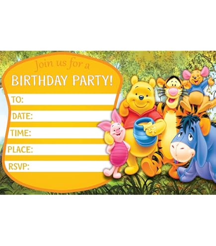 Winnie The Pooh 1st Birthday Invitations - 20 Pink 'Our Little Hunny Bear' Cards With Envelopes For Girls