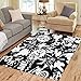 Semtomn Area Rug 5' X 7' Black Comic Book Action Words in White Blam Blast Home Decor Collection Floor Rugs Carpet for Living Room Bedroom Dining Room
