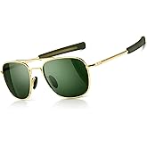 SUNGAIT Men's Military Style Polarized Pilot Aviator Sunglasses Bayonet Temples