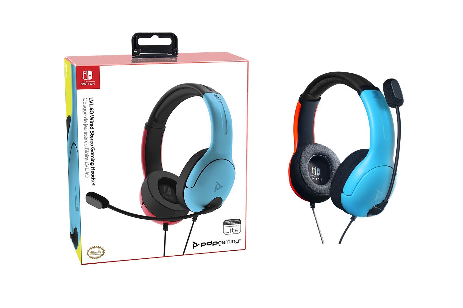 PDP 500-162-NA-BLRD Nintendo Switch LVL40 Wired Stereo Headset Joycon Blue/Red, 500-162-NA-BLRD - Nintendo Switch: Video Games