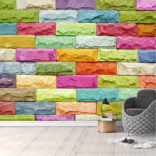 壁画の壁紙装飾 現代の創造的なカラフルなレンガ写真壁画壁紙3d