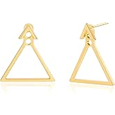 Gold Earrings for Women, Trendy Small Triangle Earrings, 14K Gold-Plated Dainty Stud Hypoallergenic Gold Jewelry, Gift for Prom & Weddings