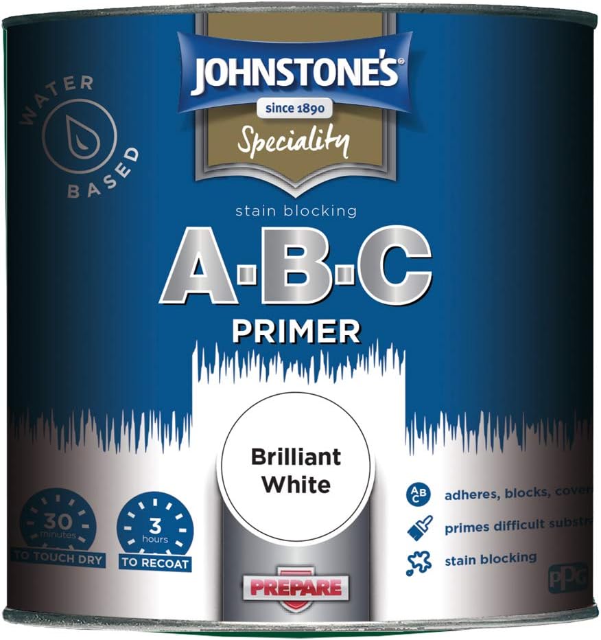 Johnstone's 389174 ABC Primer Sealer Brilliant White 1L Water Based Acrylic