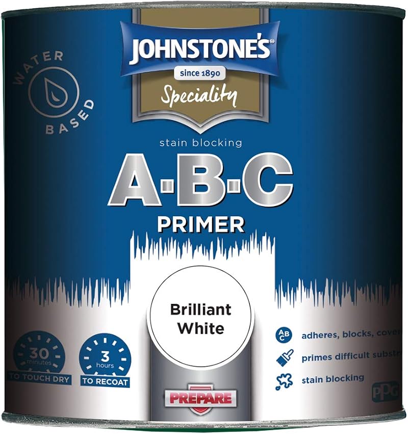 Johnstone's 389174 ABC Primer Sealer Brilliant White 1L Water Based Acrylic