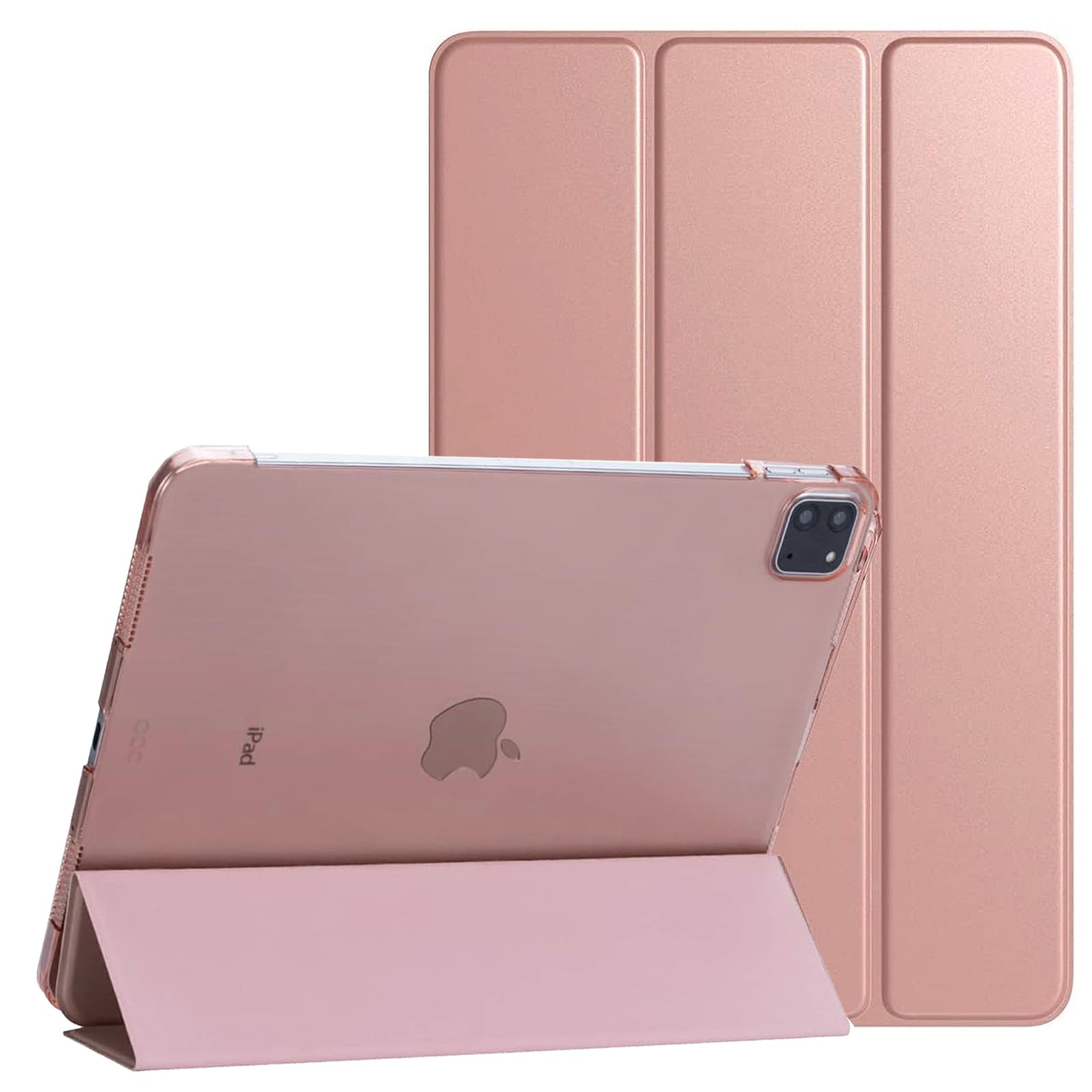 PROTech Smart Case for iPad Pro 11 Inch, 2022/2021/2020-18 Model, Slim Stand Hard Back Shell Smart Cover with Auto Wake/Sleep (Rose)