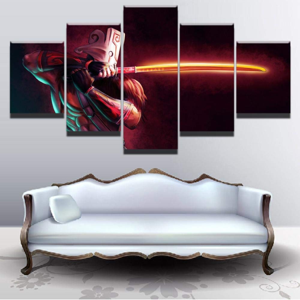 XIAOWANGZI Modern Canvas Painting Game Poster 5 Pieces Dota 2 Juggernaut Wall Art Home Decor Boys Ro