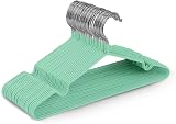 KEPLIN 20x Premium Rubber Coated Metal Hangers Heavy Duty Mint Green