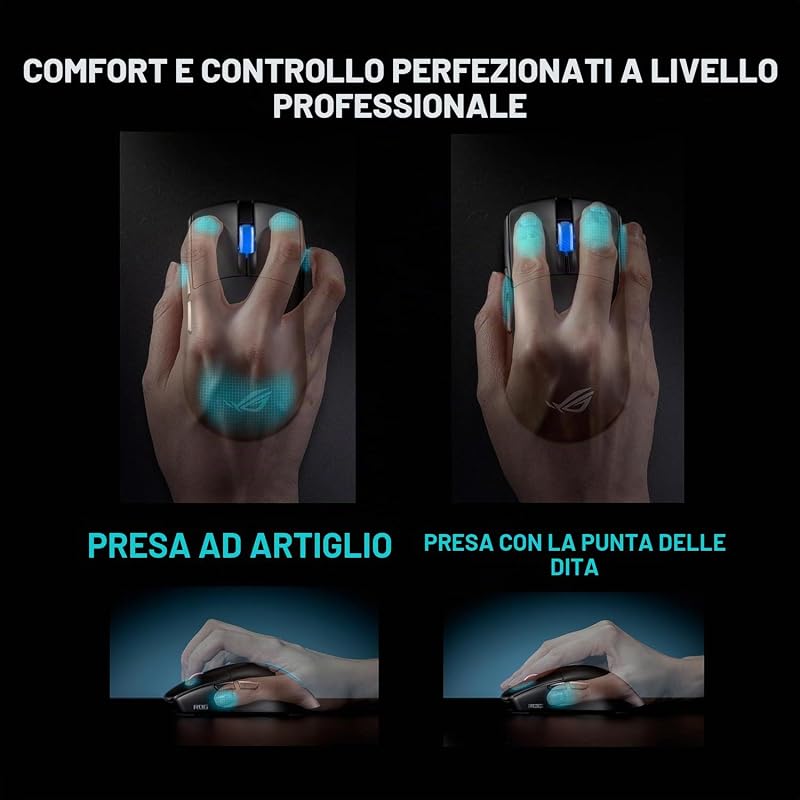 ROG HARPE II ACE, Mouse da Gaming Senza Fili, Nero