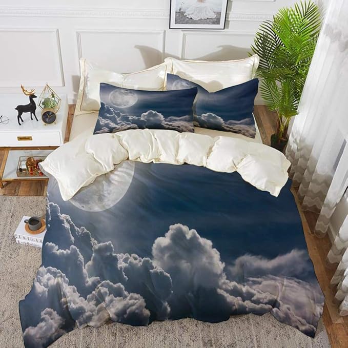 ropa de cama: juego de funda nórdica, cielo nocturno, foto celestial