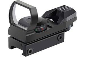 Beileshi Reflex Sight,Adjustable 4 Reticle Styles 5 Brightness Settings Red Green Dot Sight with 20mm Rail Mount
