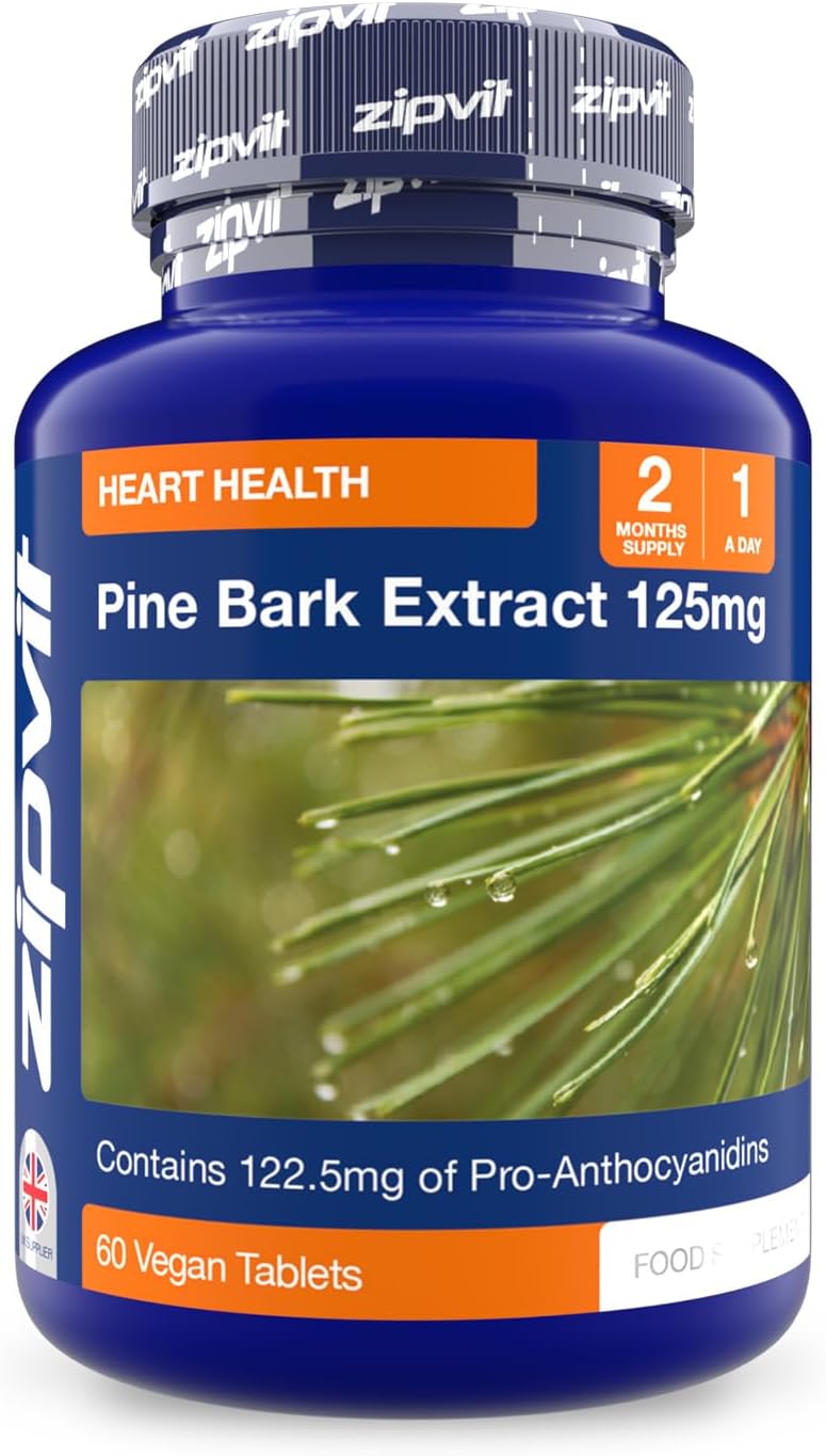 Zipvit Pine Bark Extract 125mg 60 Vegan Tablets 95 Proanthocyanidins