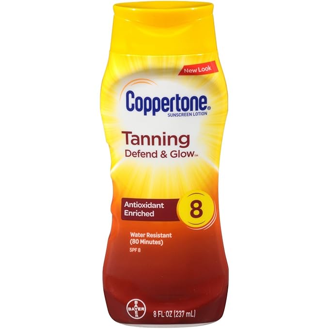 Coppertone Tanning Lotion, SPF 8, 8 fl oz (6 Pack) Beauty