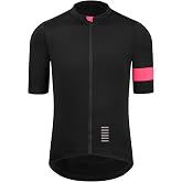 RISESBIK Men's Cycling Jersey, Seamless Bonded Cuff, Zipper Pocket, Short Sleeve, Lightweight Aero Race Fit Road Bike Shirt