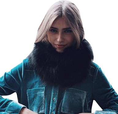 Zeshlla Elegant Women Faux Fur Circle Collar Scarf Shawl Winter