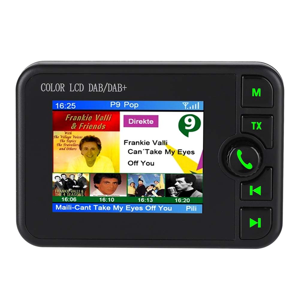 Bewinner 2.4in LCD Car DAB Radio Adapter DAB Car Adapter with Bracket Car Digital DAB Radio Supports TF Card Bluetooth Music Playing